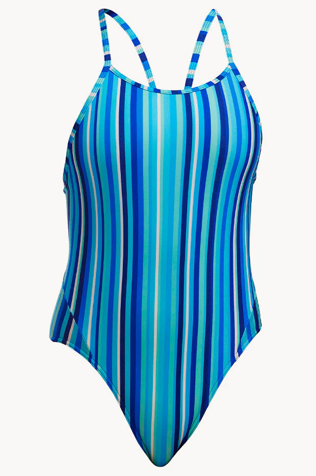 Girls Lane Lines Diamond Back One Piece - Image 2