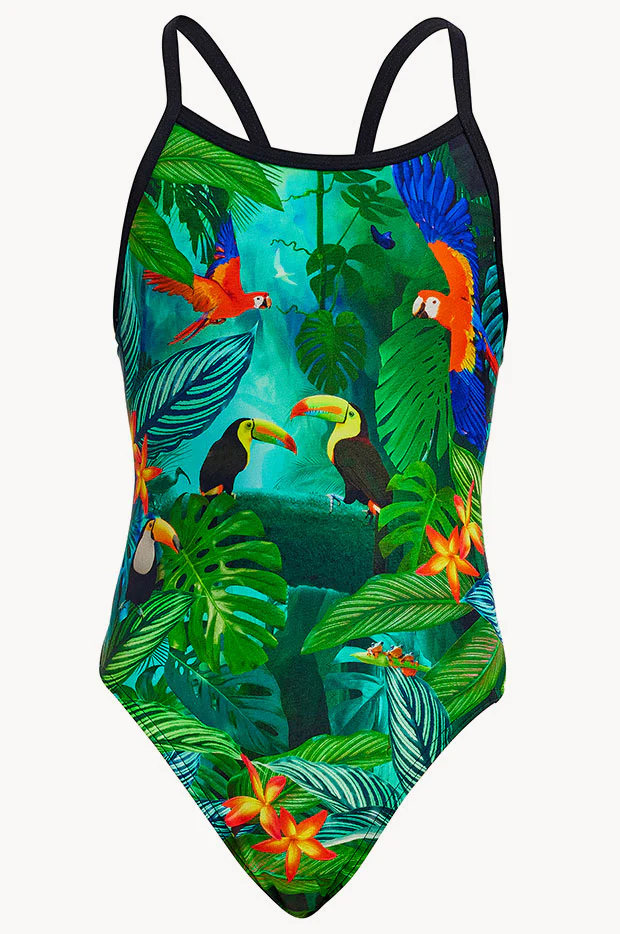 Girls Lost Forest Single Strap One Piece - Image 3