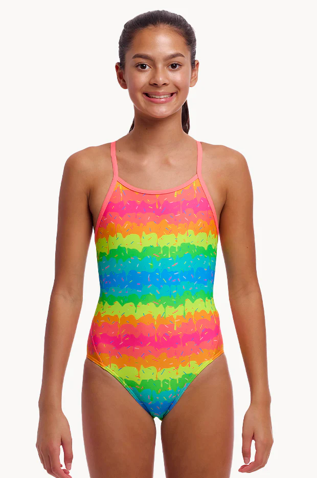 Girls Melting Mayhem Diamond Back One Piece