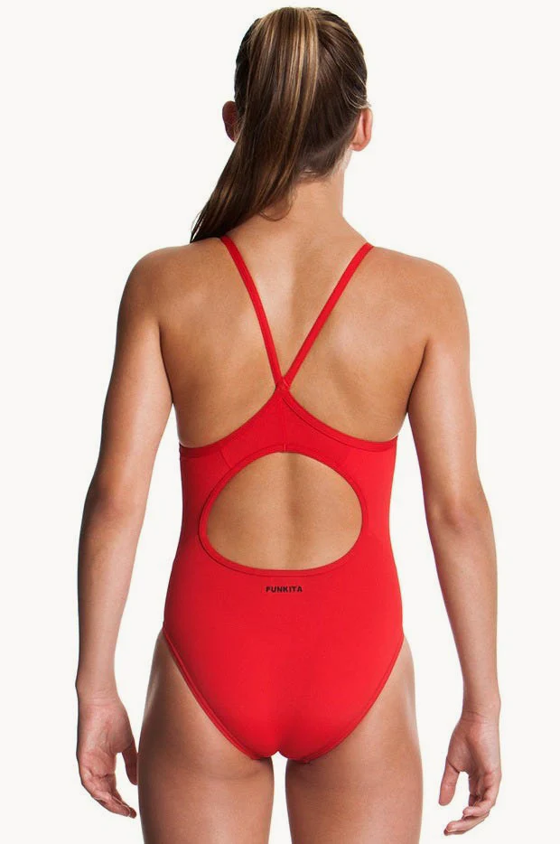 Girls Still Red Diamond Back One Piece - Image 2