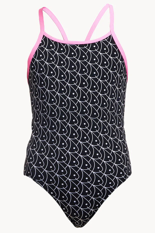 Girls Summer Fish Diamond Back One Piece - Image 3