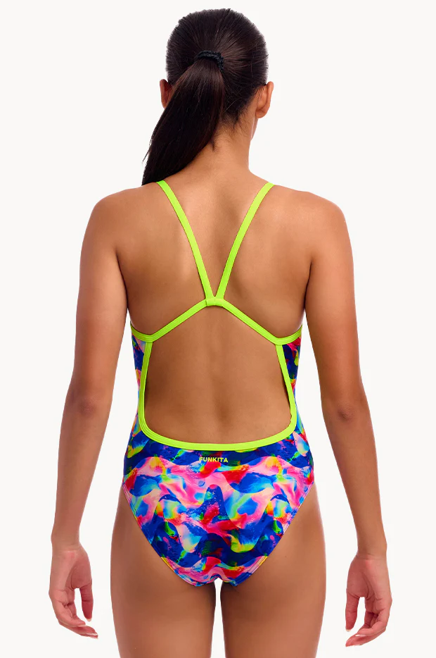 Girls Wet Wave Single Strap One Piece - Image 2