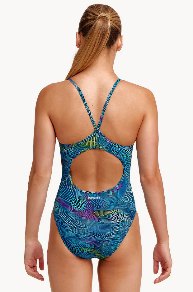 Girls Wires Crossed Diamond Back One Piece - Image 2