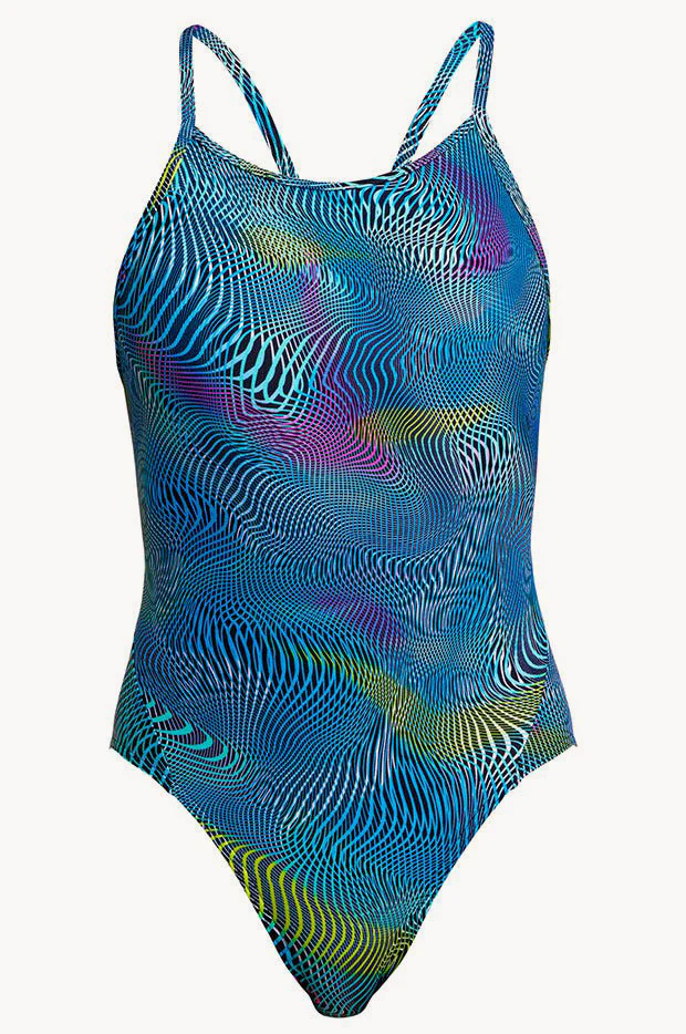 Girls Wires Crossed Diamond Back One Piece - Image 3