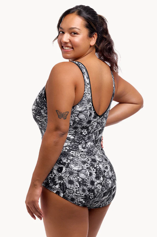 Nights Rose DD/E Cup Zip Front One Piece - Image 2