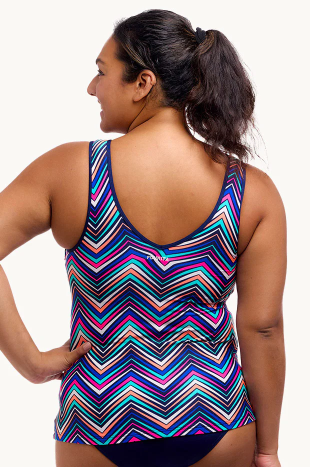 Point Out DD/E Cup Zip Front Tankini Separate - Image 2