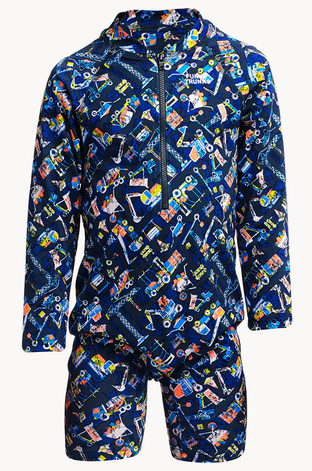 Toddler Boys Can We Build It Sunsuit - Image 4