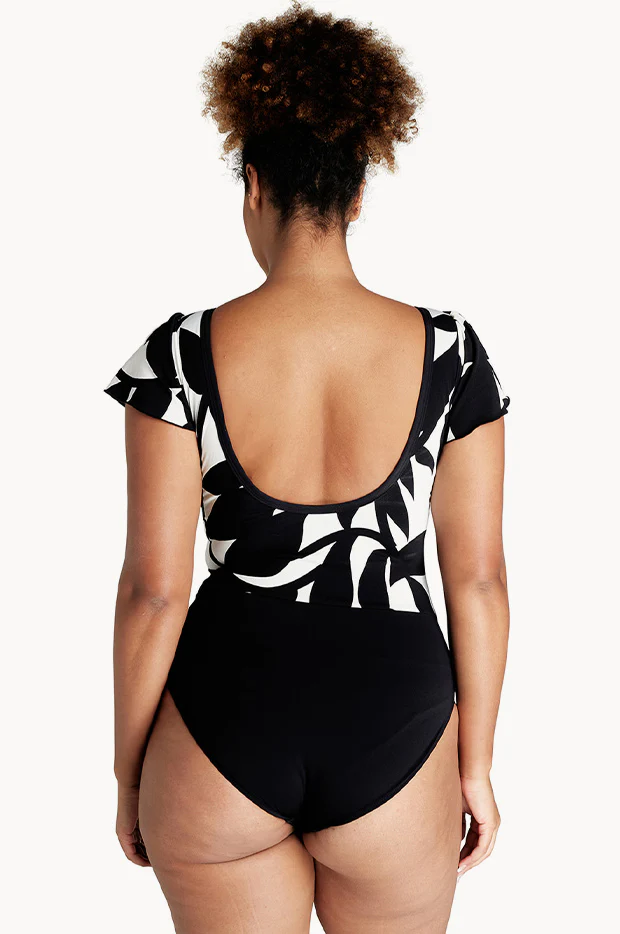 Foliage Frill Sleeve Sunsuit - Image 2