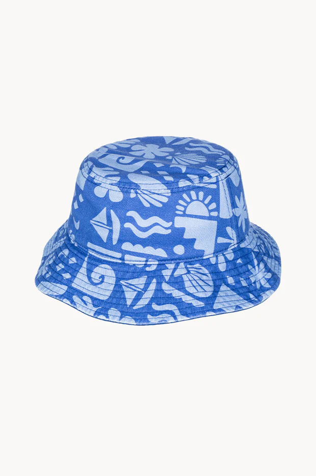 Girls Beach Check Tiny Honey Bucket Hat - Image 2