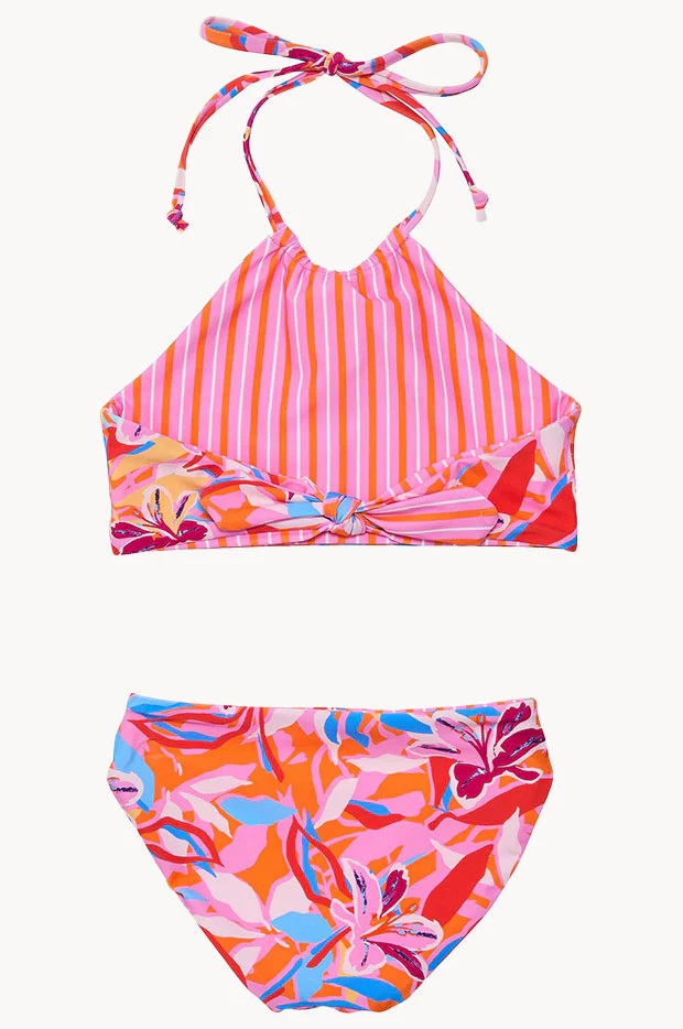Girls Blooming Sunset Reversible Halter Set - Image 3