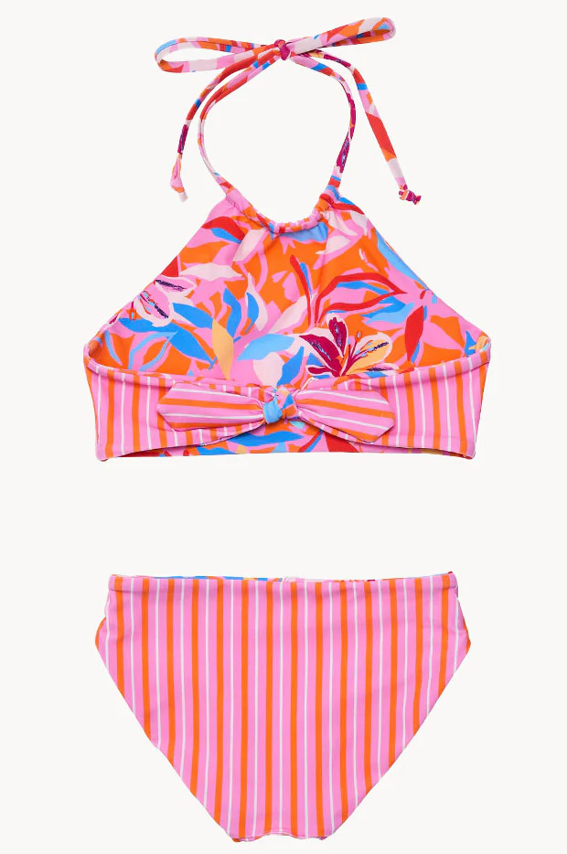 Girls Blooming Sunset Reversible Halter Set - Image 5