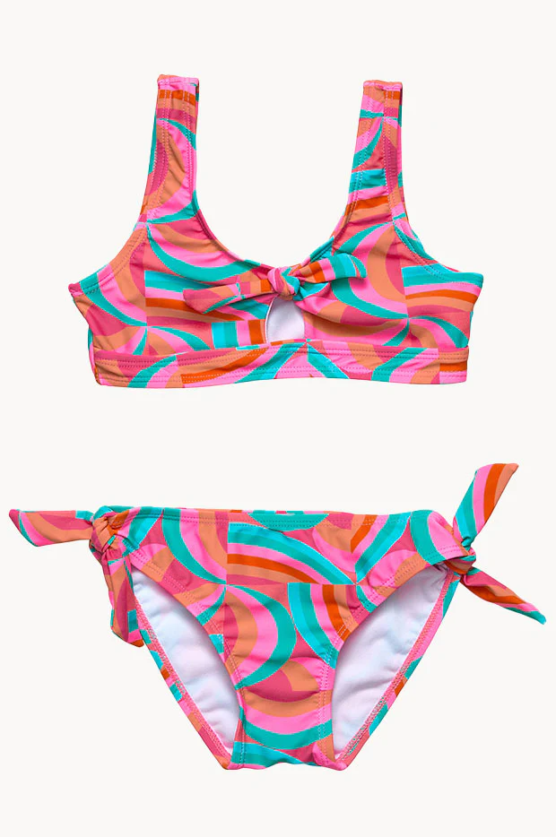Girls Geo Melon Tie Crop Set - Image 2