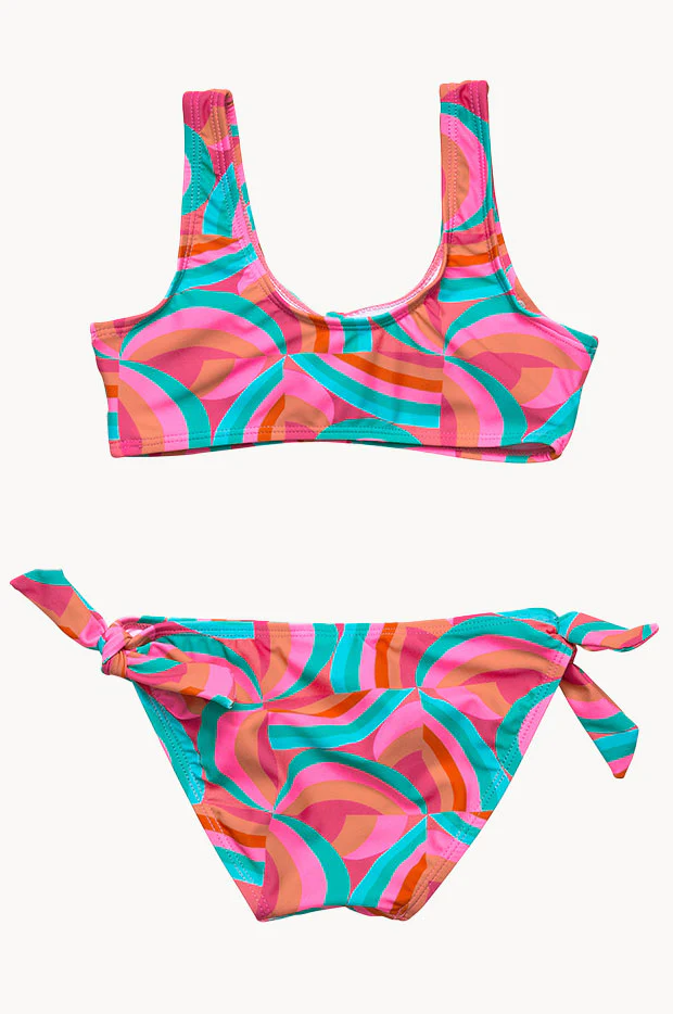 Girls Geo Melon Tie Crop Set - Image 3