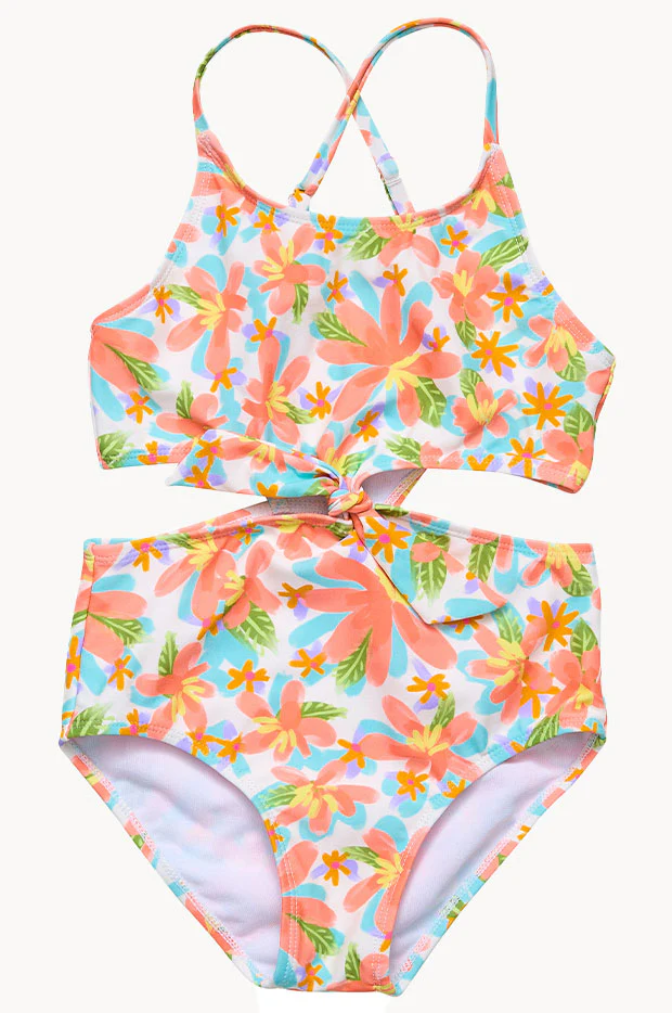 Girls Hawaiian Luau Cut Out One Piece - Image 2