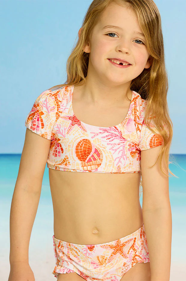 Girls La Mer Short Sleeve Crop Set - Image 3