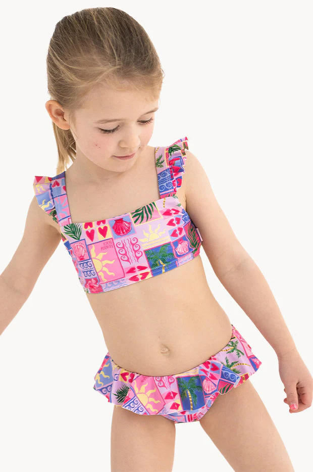 Girls Rainbow Beach Frill Crop Set - Image 2