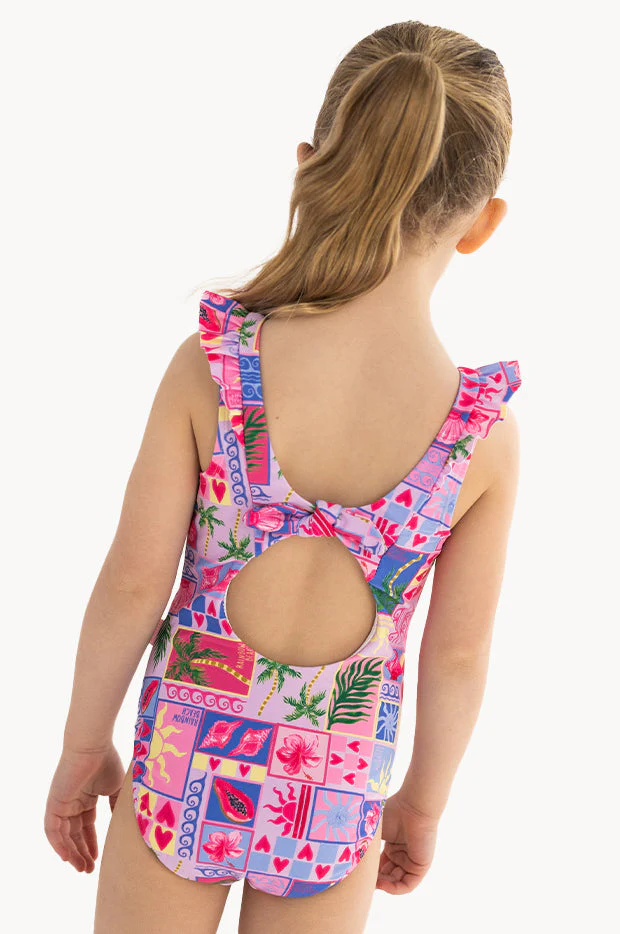 Girls Rainbow Beach Frill One Piece - Image 3