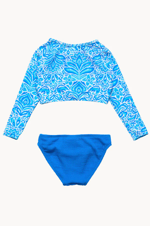 Girls Santorini Blue Crop Suntop Set - Image 2