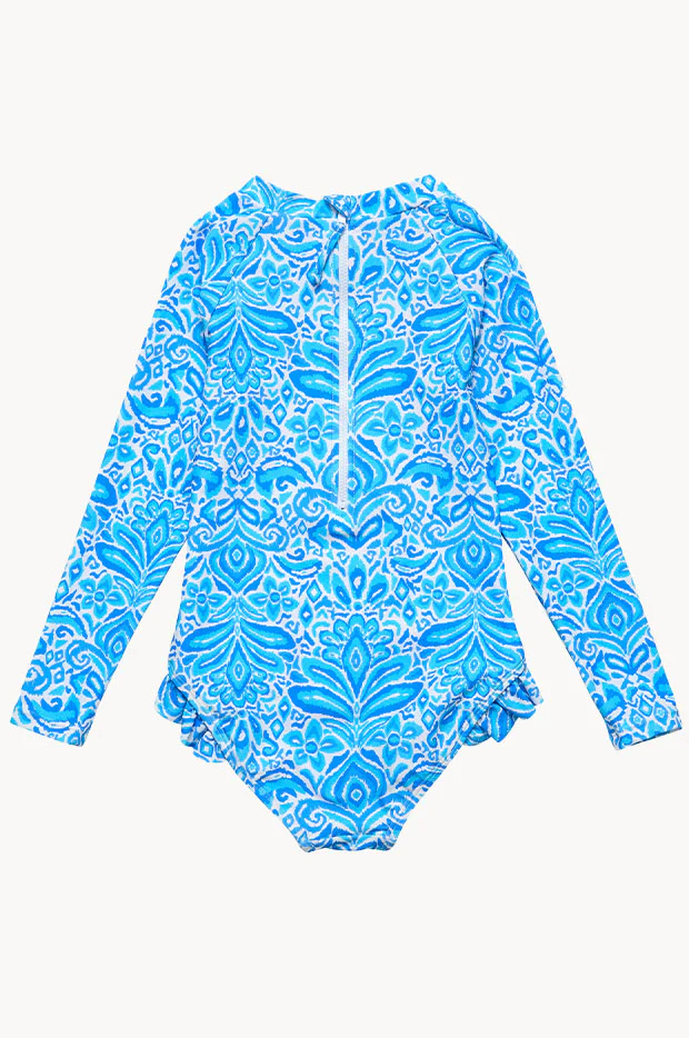 Girls Santorini Blue Sunsuit - Image 3