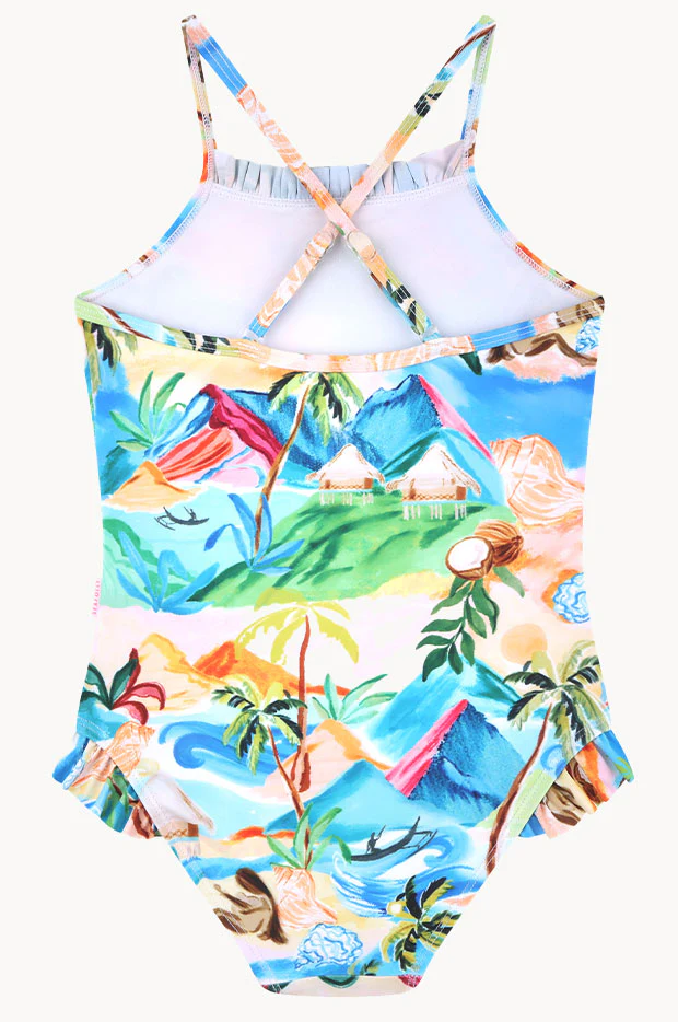 Girls South Pacific Frill One Piece - Image 2