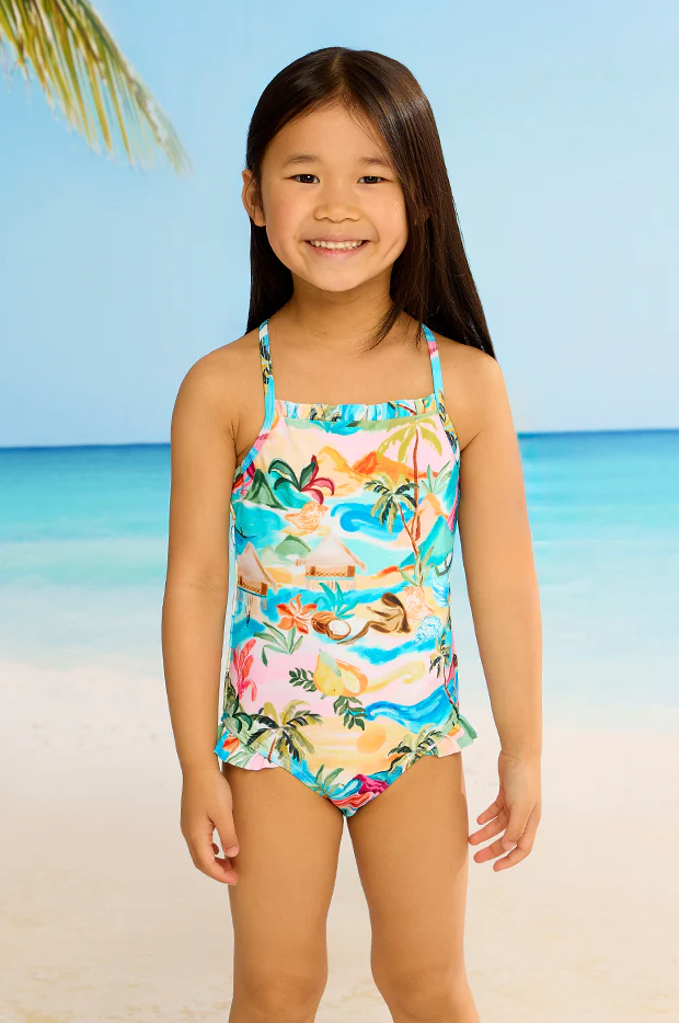 Girls South Pacific Frill One Piece - Image 3