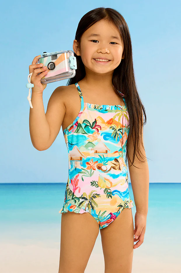 Girls South Pacific Frill One Piece - Image 4