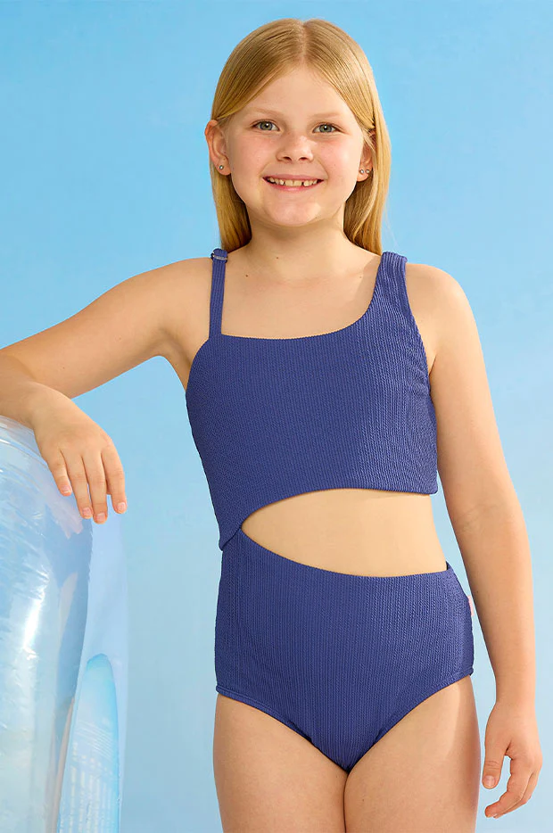 Girls Textured Cut Out One Piece - Image 3