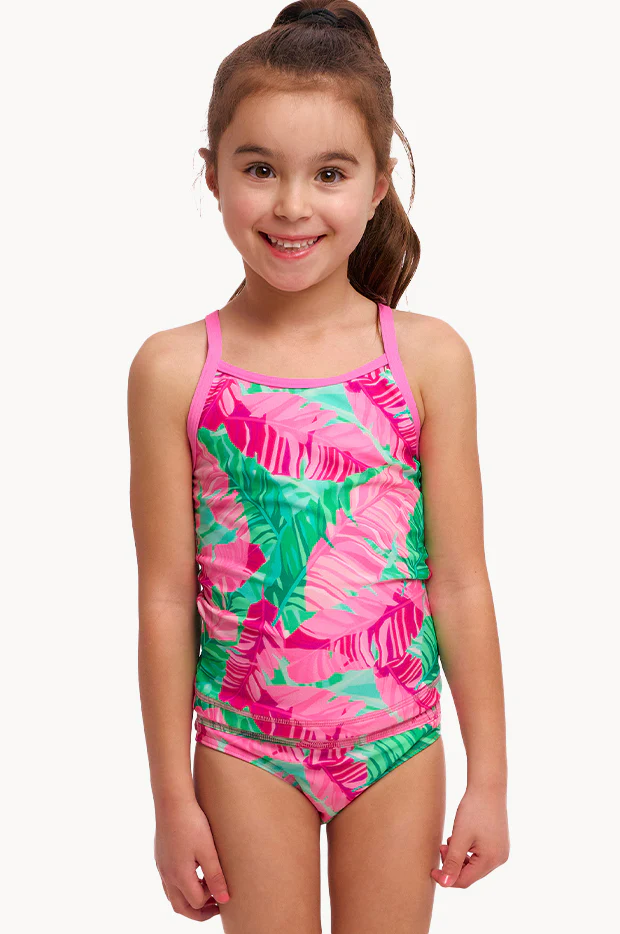 Girls Tropic Palm Tankini Set