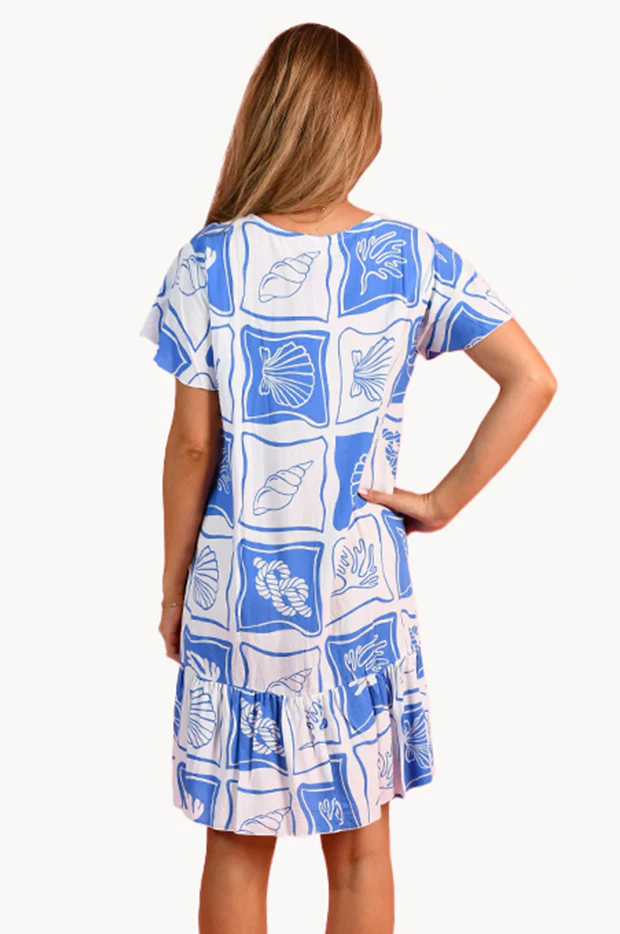 Kingfisher Cap Sleeve Button Dress - Image 2
