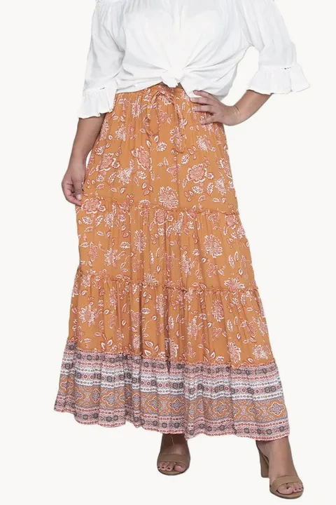 Moroccan Mosaic Boho Maxi Skirt - Image 2
