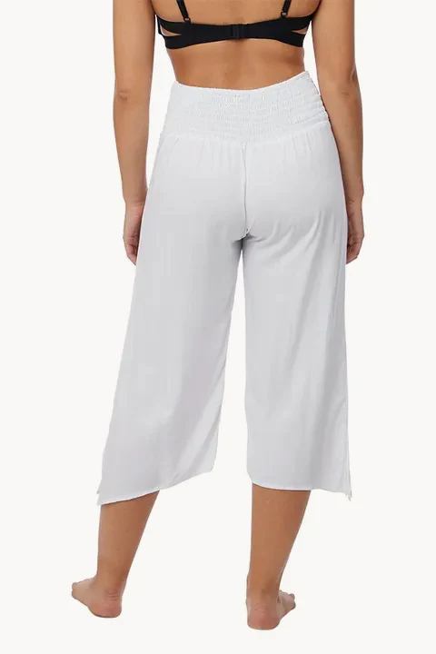 Plain 3/4 Rouched Tie Pants - Image 2