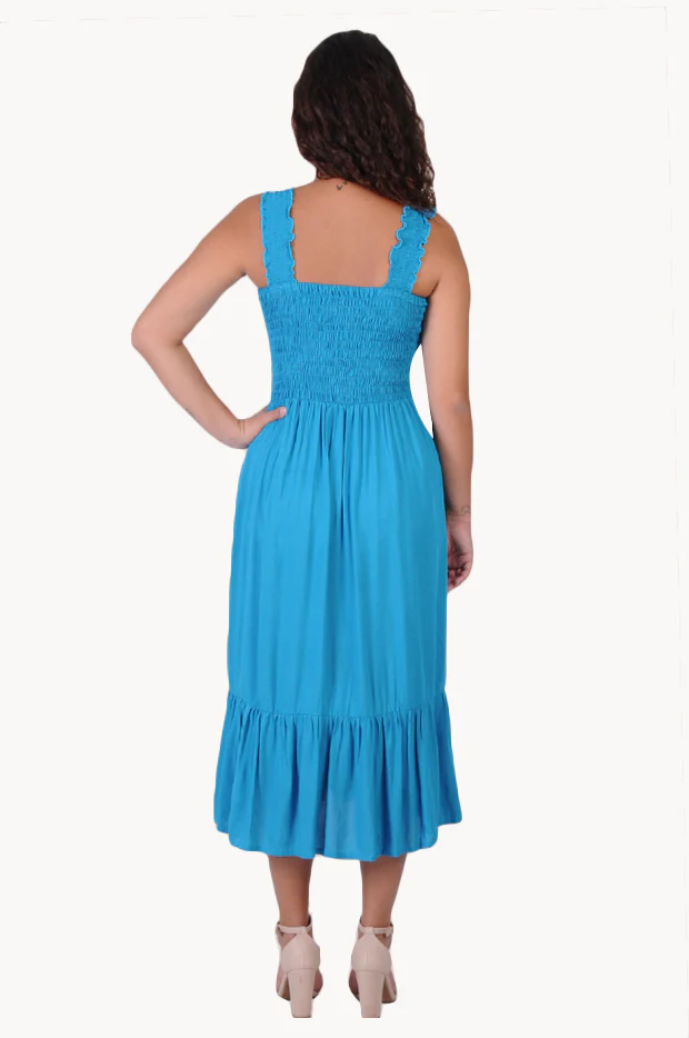 Plain Monaco Shirred Maxi Dress - Image 2