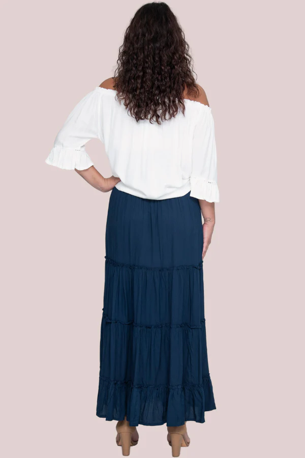Plain Tiered Maxi Skirt - Image 2