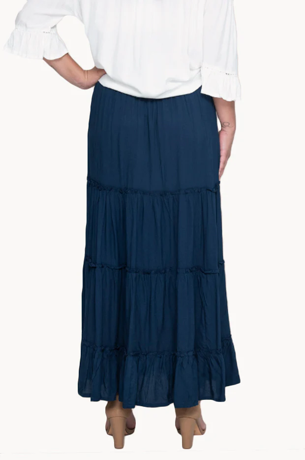 Plain Tiered Maxi Skirt - Image 4