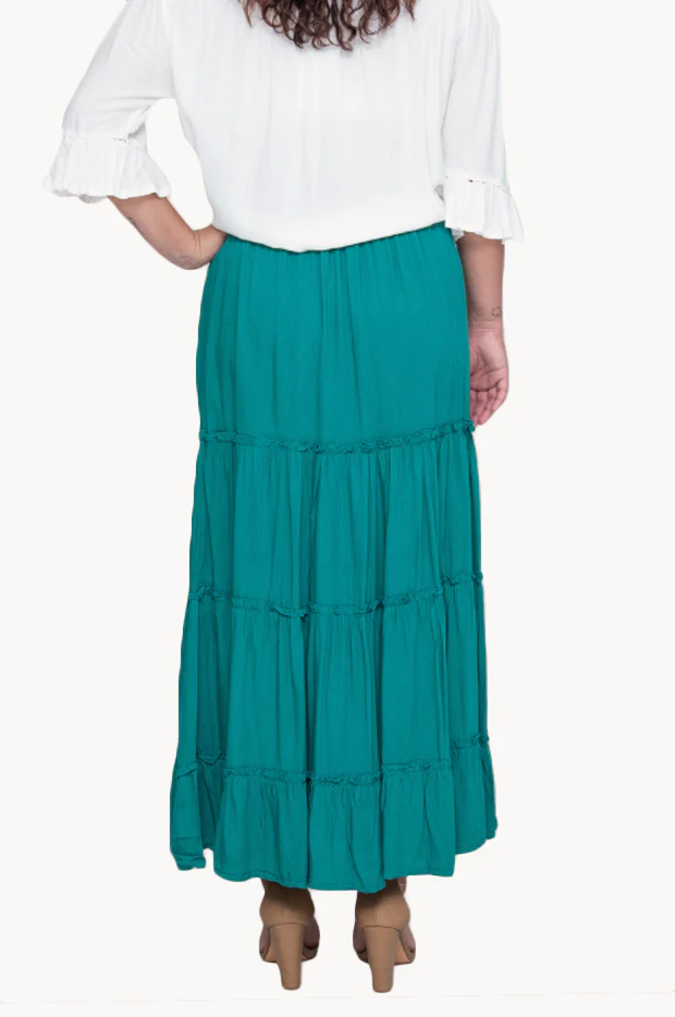Plain Tiered Maxi Skirt - Image 2