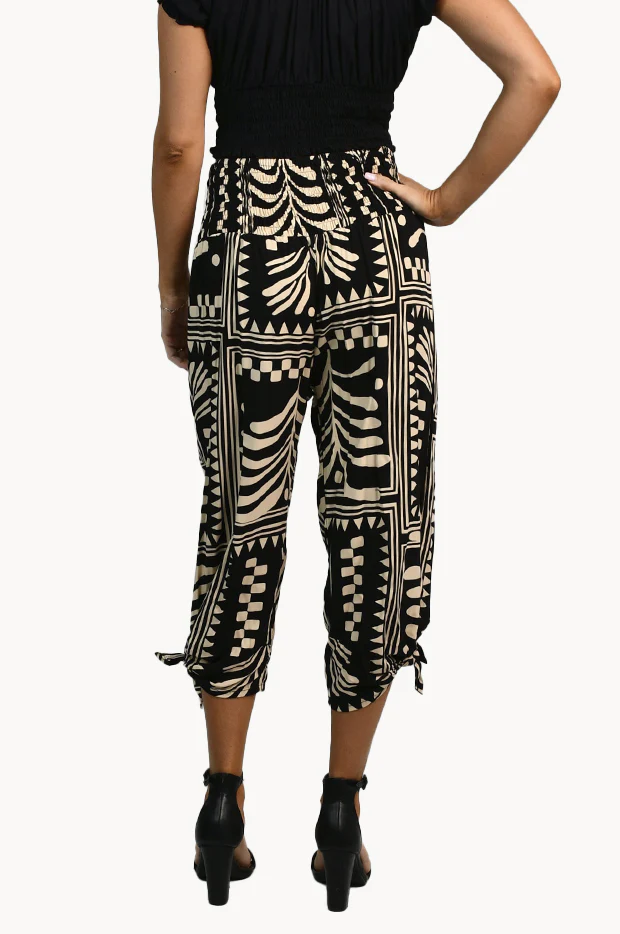 Tribal Artisan 3/4 Ruched Tie Pants - Image 2