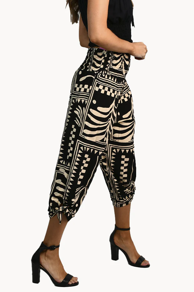 Tribal Artisan 3/4 Ruched Tie Pants - Image 3