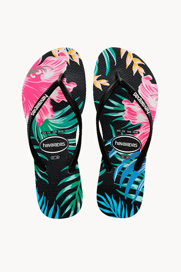 Kids Slim Floral Palm Thong - Image 2