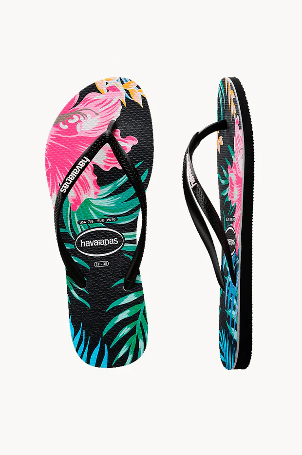 Kids Slim Floral Palm Thong - Image 3