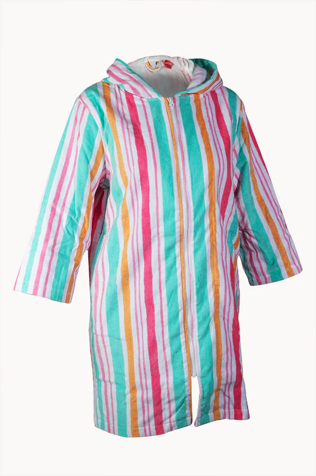Hawaiian Stripe Hooded Towel Robe M/L