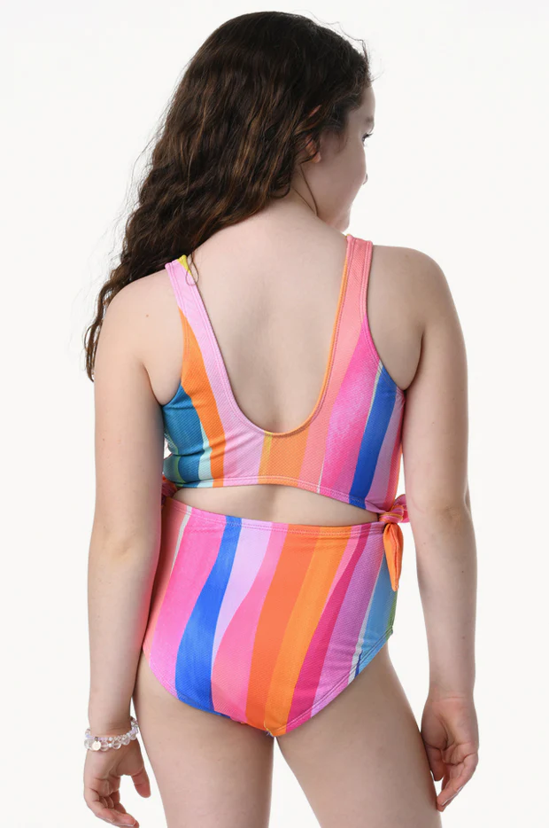 Girls Waves Cut Out One Piece - Image 2