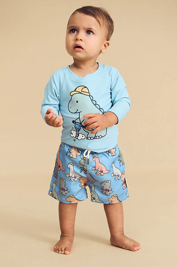 Boys Construction Dino Swim Short - Image 3