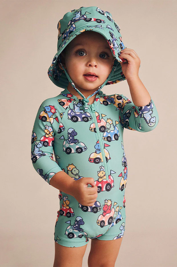 Boys Racer Dino Sunsuit - Image 3