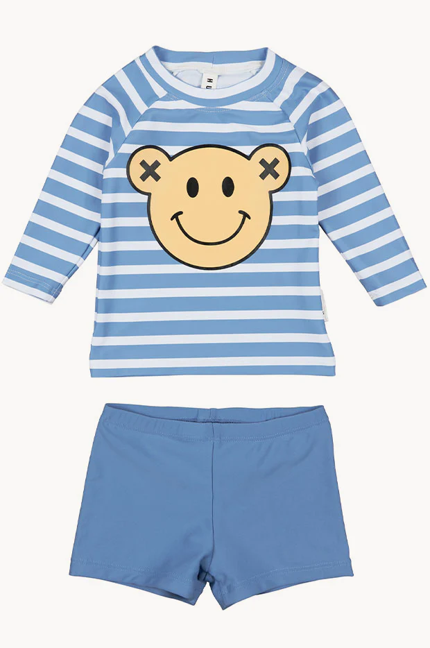 Boys Smile Bear Stripe Suntop Set - Image 2