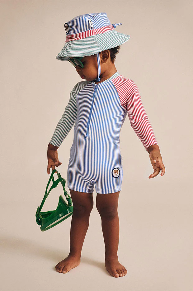 Boys Spliced Stripe Sunsuit - Image 4