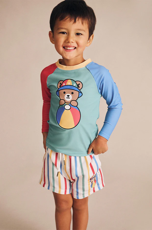 Boys Stripey Huxbear Swim Short - Image 5