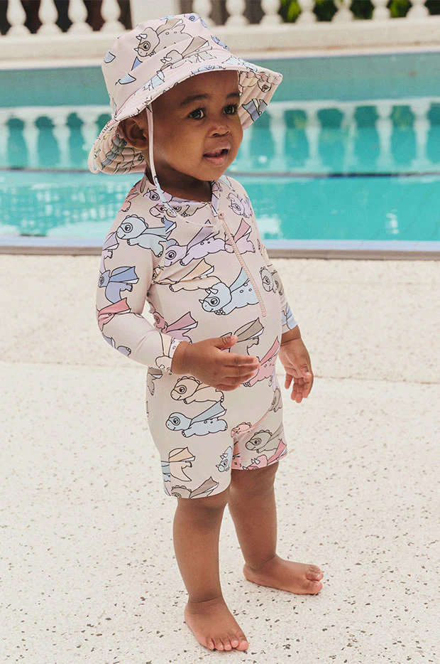 Boys Super Dino Long Sleeve Sunsuit - Image 2