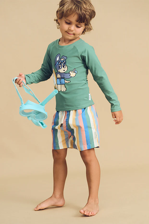 Boys Vintage Stripe Swim Short - Image 3