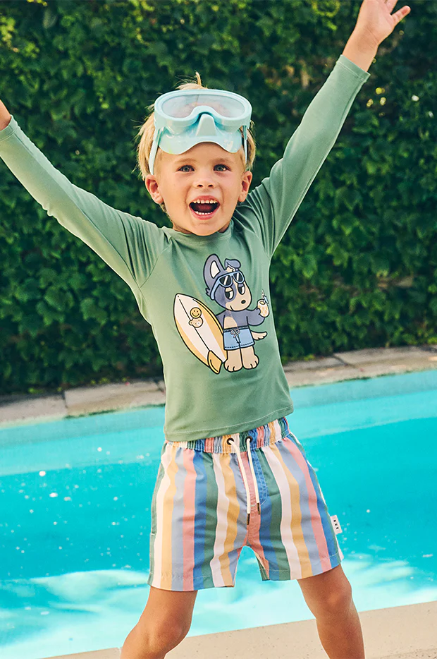Boys Vintage Stripe Swim Short - Image 4