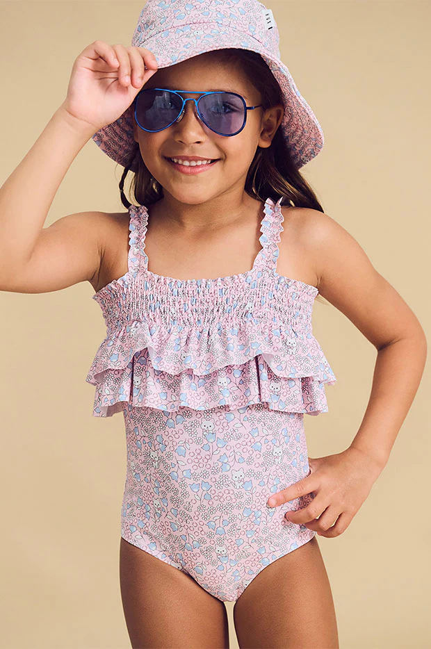 Girls Bluebell Floral Frill One Piece - Image 3